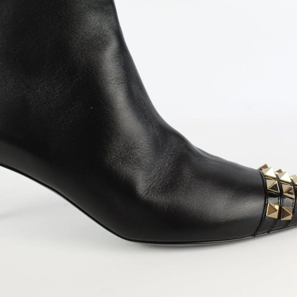 NEW Valentino Rockstud Pointed Ankle Boot – Sleek Kitten Heel w Studded Toe Edge
